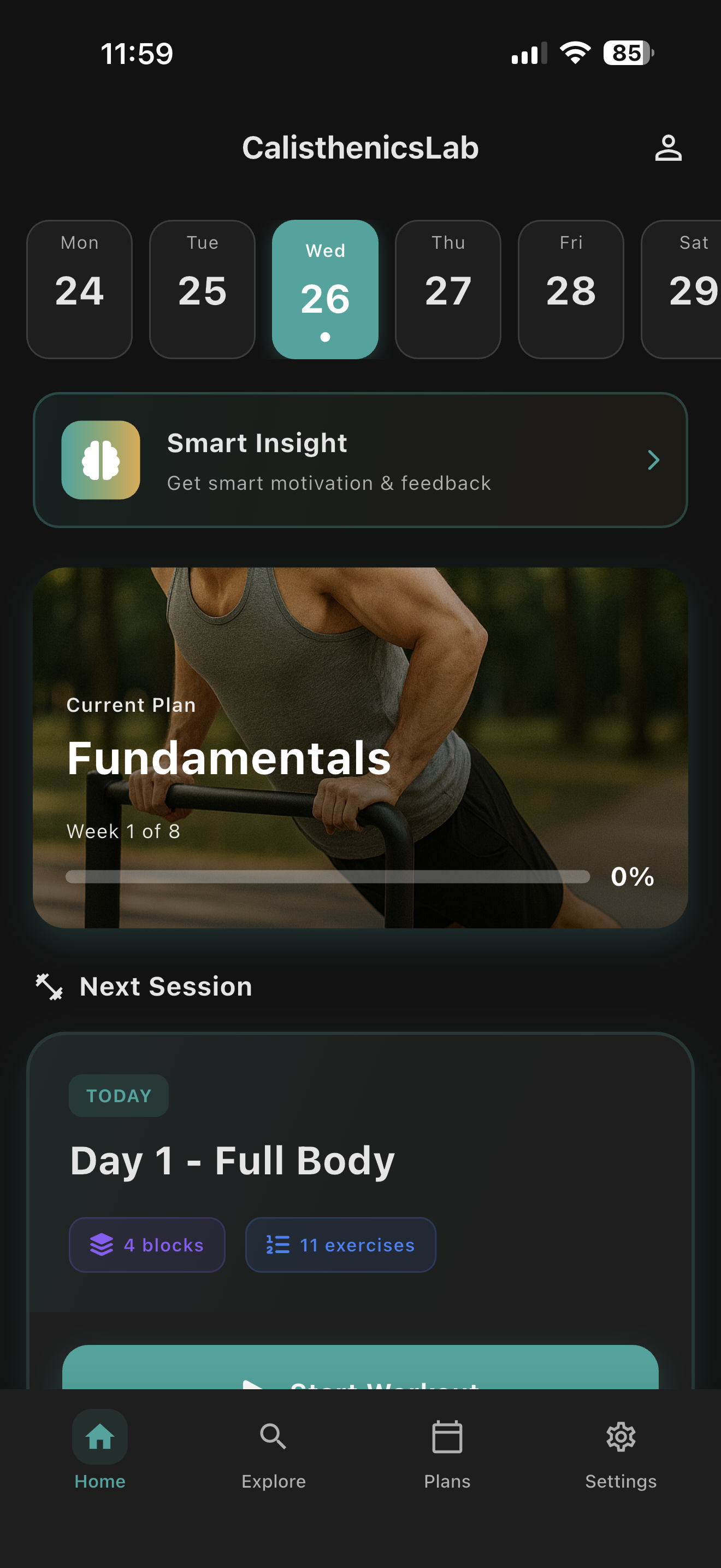 CalisthenicsLab App Screenshot 1