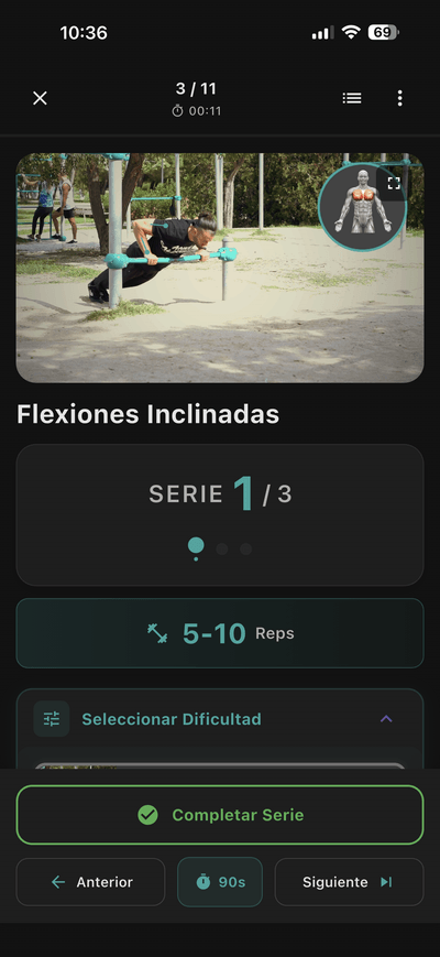 CalisthenicsLab App - Detalles del ejercicio